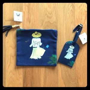 Toss Designs Canvas Makeup Bag and Luggage Tag